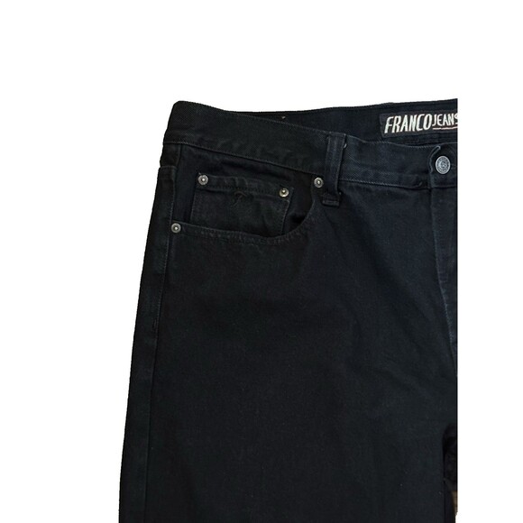 Franco Jeans Men's Black Denim Straight Leg Jeans 41x31 - Picture 3 of 11